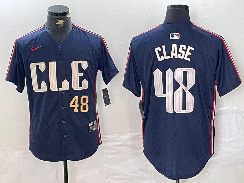 Men Cleveland Indians #48 Clase Blue City Edition Nike 2024 MLB Jersey style 2->cleveland indians->MLB Jersey